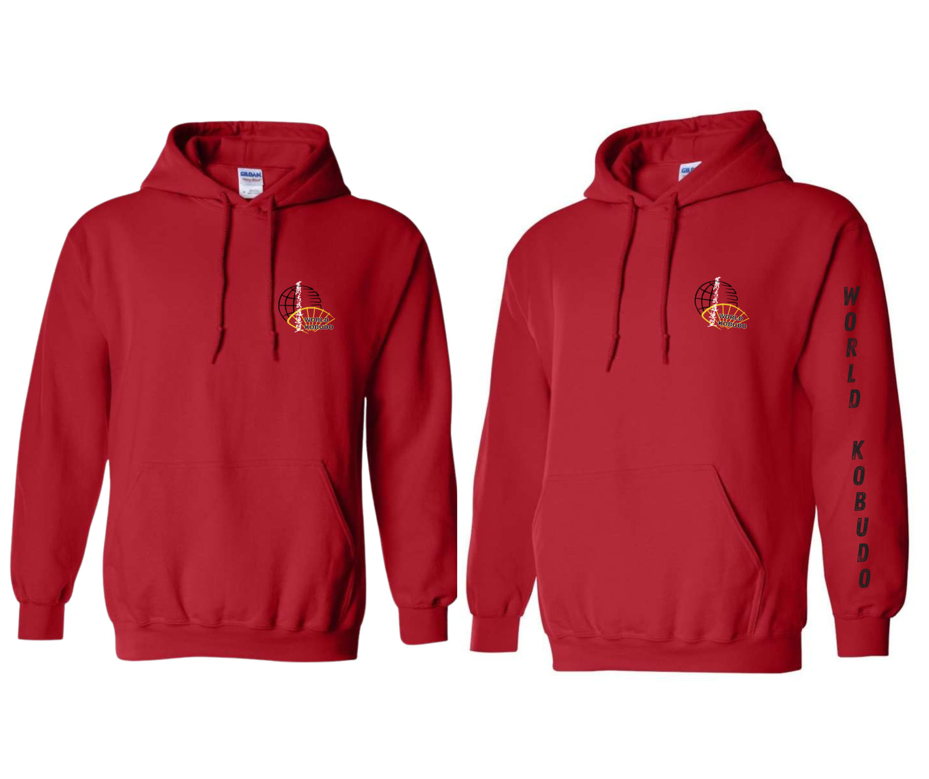 Hoodies rouge World Kobudo modèle 1 – Image 1