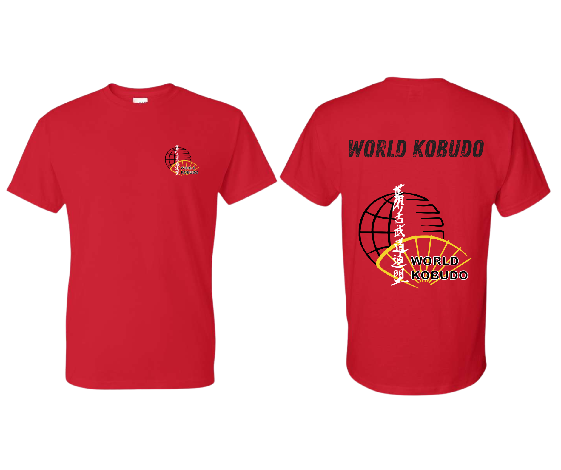 T-shirt rouge World Kobudo modèle 2 – Image 1