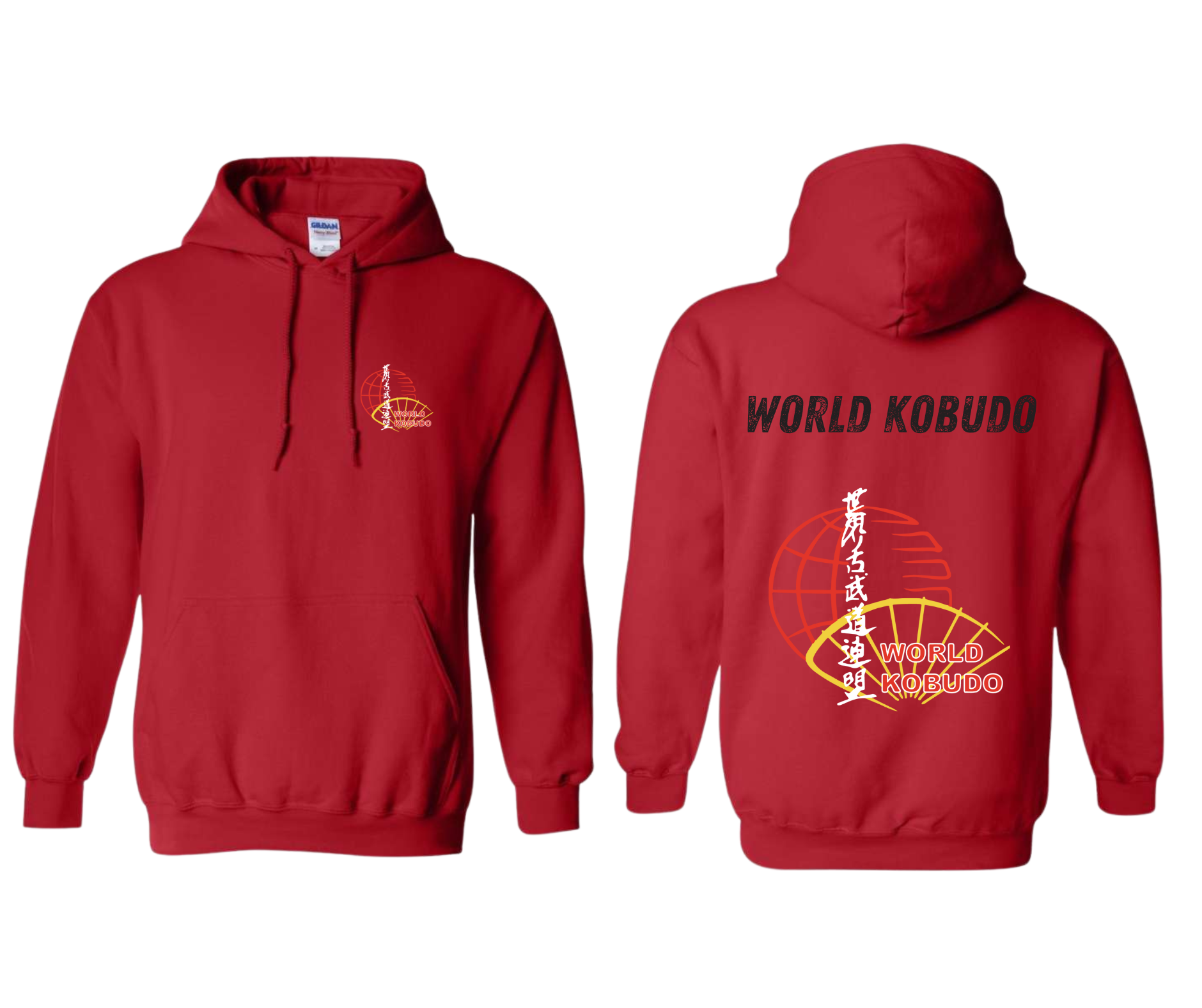 Hoodies rouge World Kobudo modèle 2 – Image 1