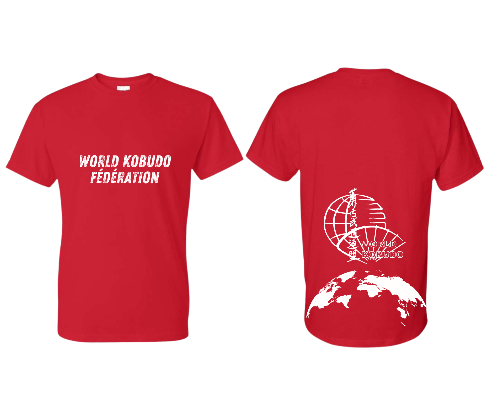 T-Shirt rouge World Kobudo modèle 4 – Image 1